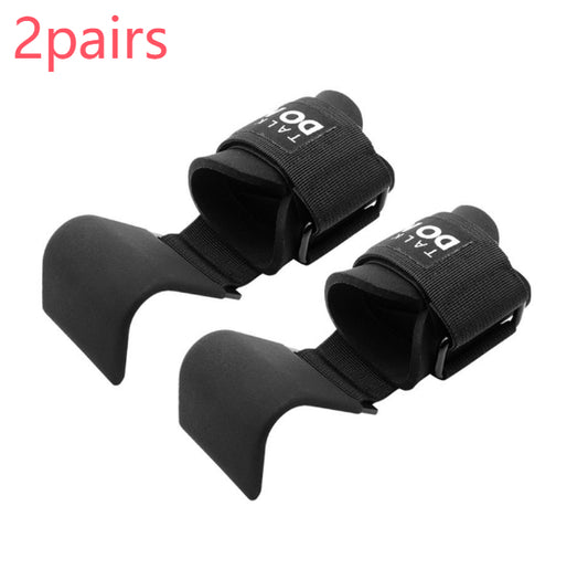 Padded weightlifting hook grips with wrist wrap