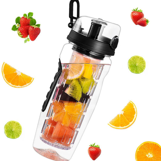 Large 32oz fruit infuser water bottle for the gym
